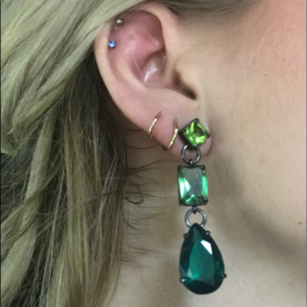 Jewel Mint Ombré emerald Earrings